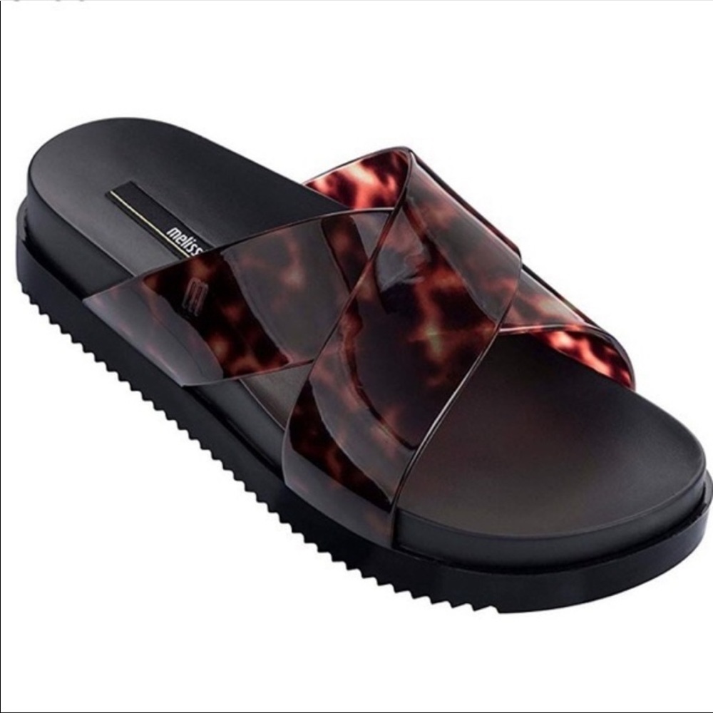 🤎Brand new! MELISSA “cosmic li” tortoise jelly platform sandal women size 5